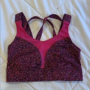 Lululemon Athletica Pink and Black Sports Bra